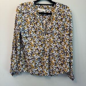 LOFT Ruffled Long‎ Sleeve Blouse